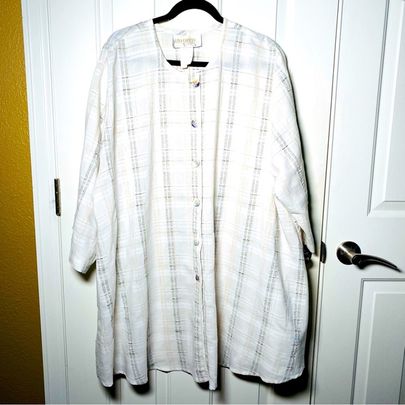 Lida Caputo Tops - Lida Caputo Y2K Vintage Linen Blend Top Swim Cover Up Women's Plus size 2X
